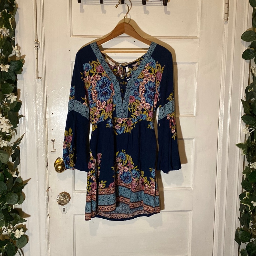 Dark Turquoise Dress with Cross Over in Front🦋